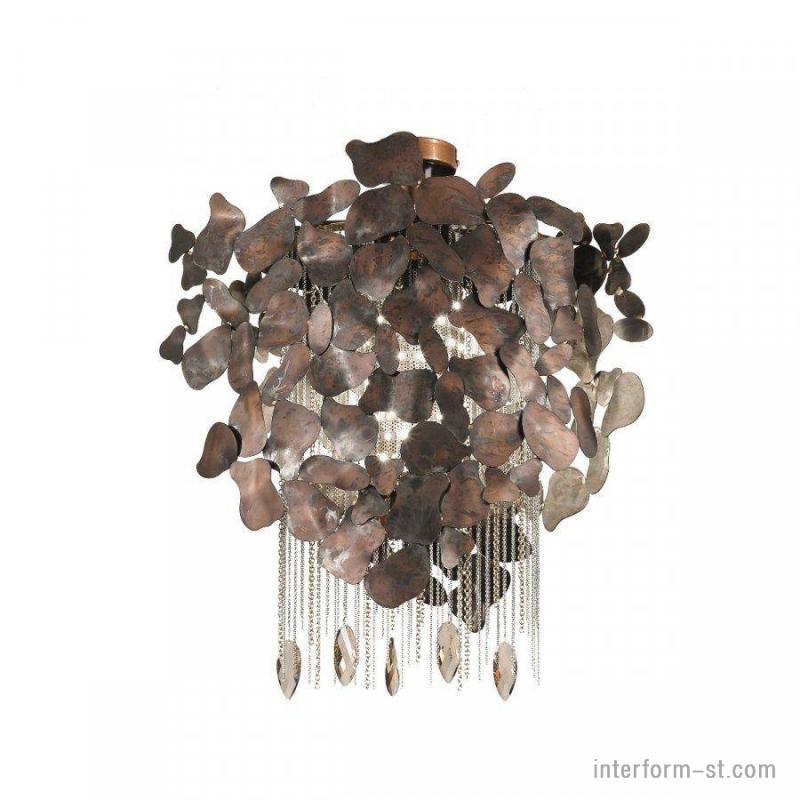 Потолочный светильник IDL 468/1PF LED Brown corten with light gold chains