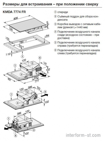 Панель конфорок со встроенной вытяжкой KMDA7633 FR купить от фабрики MIELE в компании Interform studio с доставкой по России