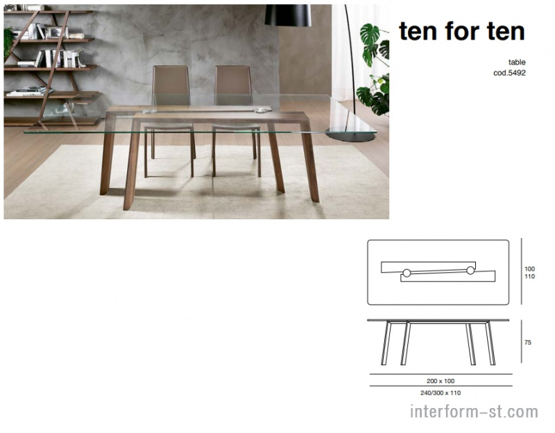 Стол TEN FOR TEN, PACINI&CAPPELLINI купить от фабрики PACINI&CAPPELLINI в компании Interform studio с доставкой по России