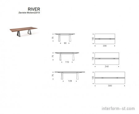 Стол RIVER, СATTELAN купить от фабрики CATTELAN в компании Interform studio с доставкой по России
